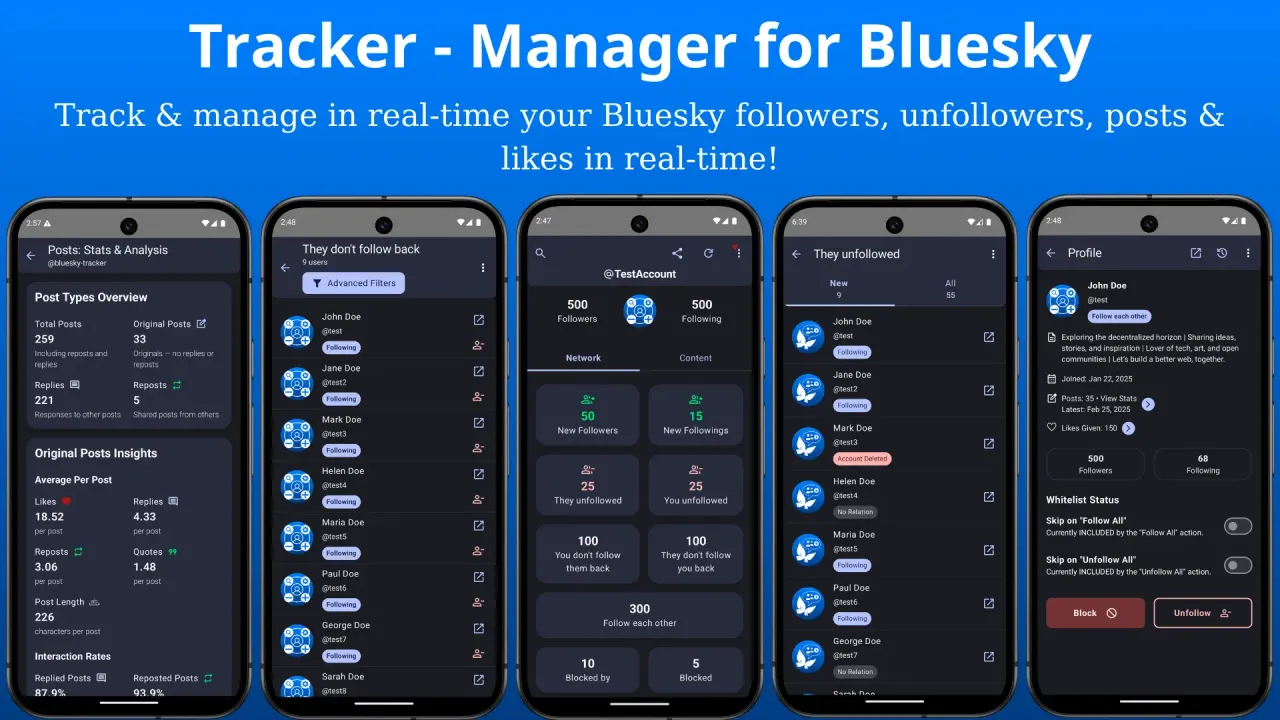 Tracker - Manager for Bluesky