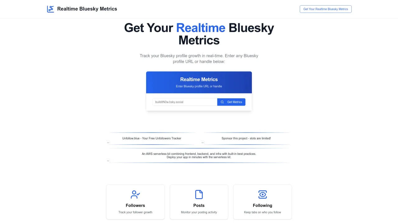 Realtime Bluesky Metrics